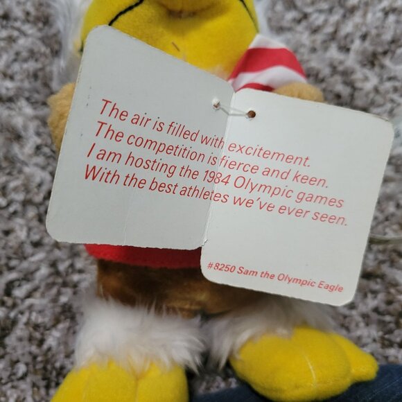Vintage 80s Applause Sam Olympic Eagle 10 in Plush 1984 Olympics Stuffed Animal - Picture 8 of 10